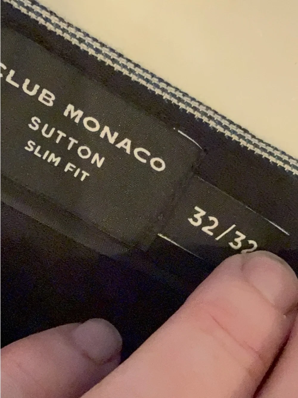 Club Monaco Men’s Sutton Slim Fit Navy Houndstooth Pants Sz 32x32 NWT